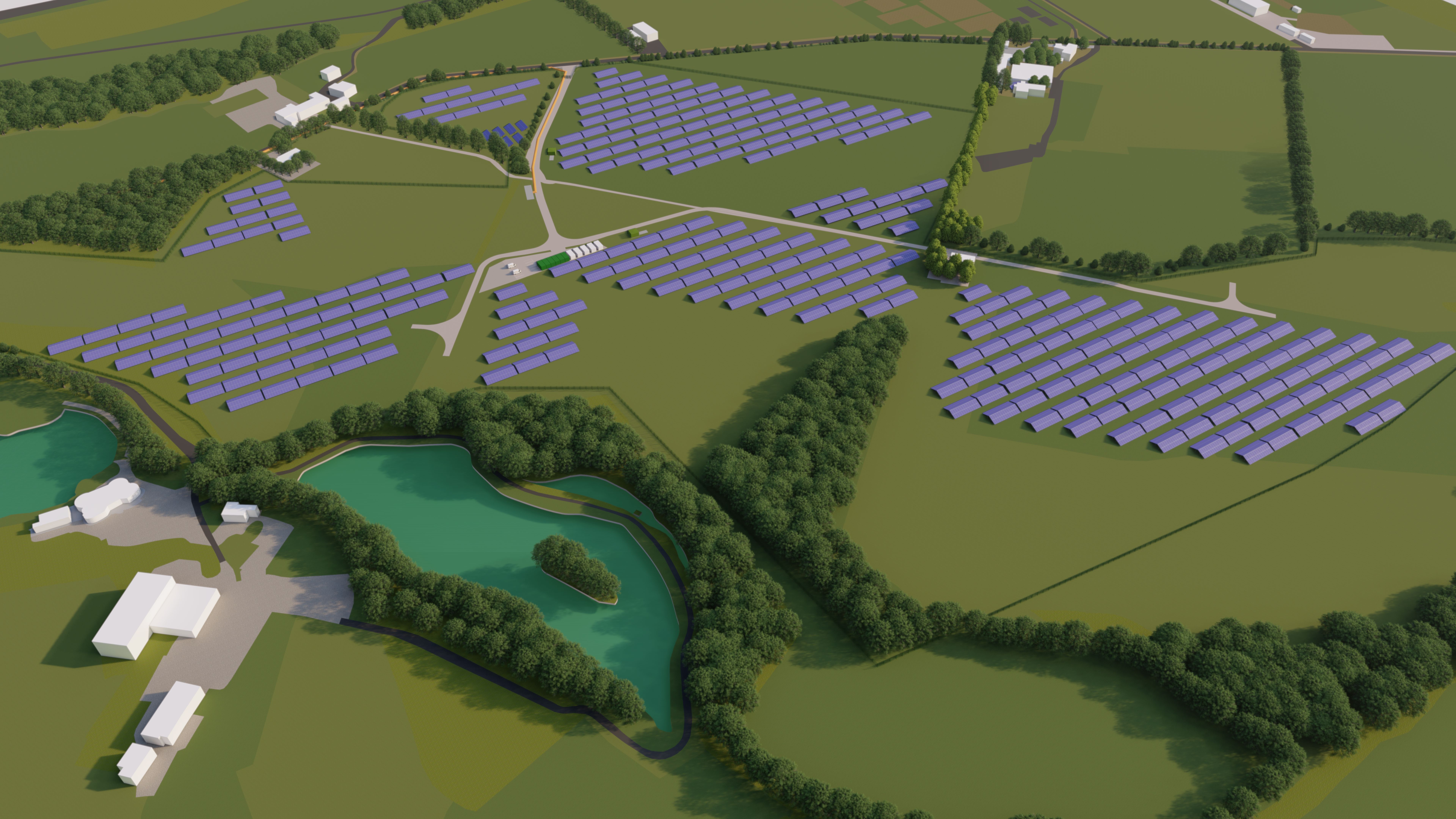 A projected image of the solar farm