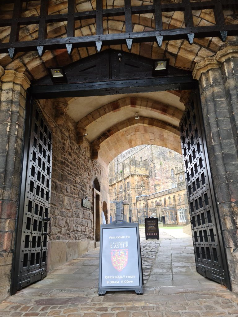 The entrance of Lancaster Castle.