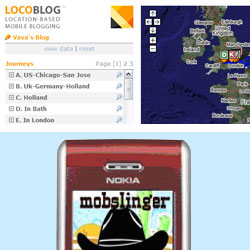 LocoBlog and Mobslinger were demonstrated at the conference