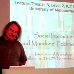 Dr. Mark Rouncefield presenting his research in Melbourne