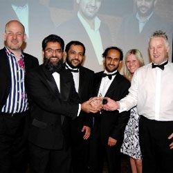 eBusiness UK recieving their award. Picture from www.bigchipawards.com.