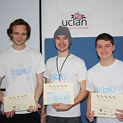 Jack Bulmer and Stuart Allardes from UCLan with Chris Winstanley from Lancaster University