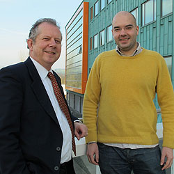 Mark Woodward, Sales Director, the Paper Cup Company with InfoLab21 Graduate Academy Member Ricardo de Sousa
