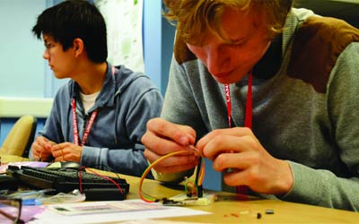 Visiting sixth-form student takes part in a School of Computing and Communications session