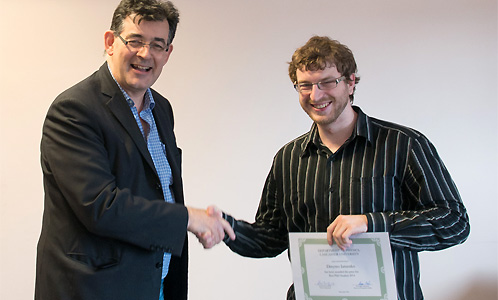 Dmytro Iatsenko was joint winner of the prize for Best PhD Student 2014