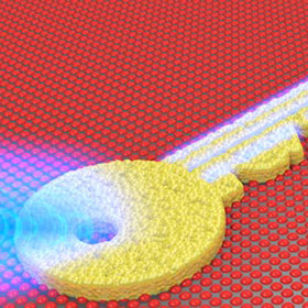 Electronically stimulating an atomically random system, represented above by a key, produces a unique pattern that can be used for authentication or identification purposes whilst being fundamentally unclonable.