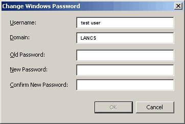 Change Password dialog