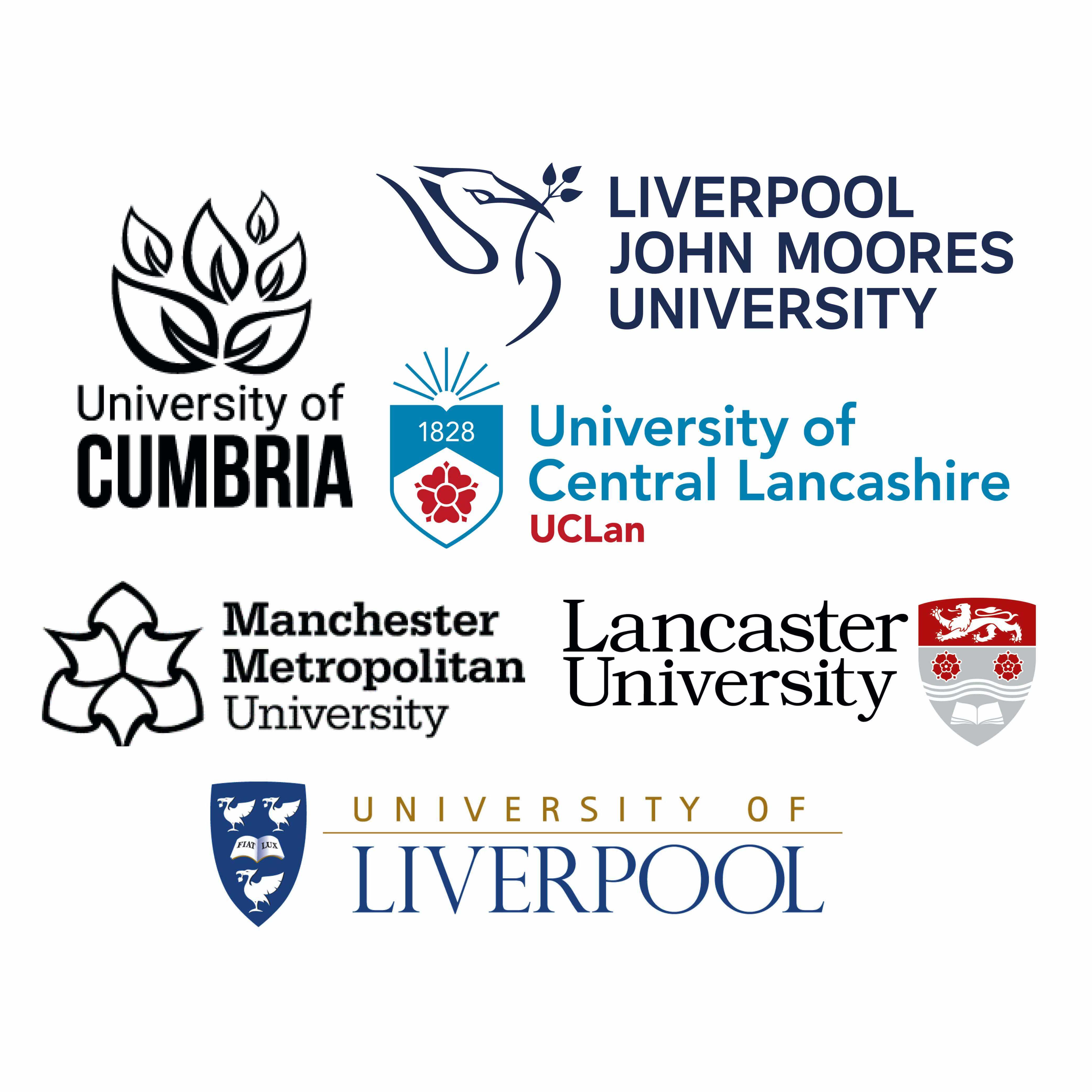 Eco-I North West Partner Uni Logos: UoC, MMU, UCLAN, LJM, UoL
