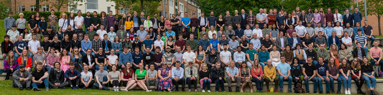 A photo featuring staff and students from Lancaster University's Physics Department