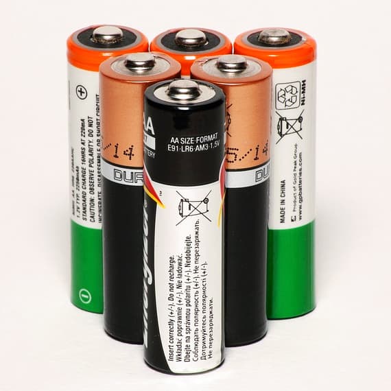 Six AA batteries