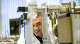 A researcher in Lancaster Environment Centre's noble gas lab