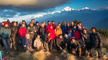 The iTECC group with the Annapurna range behind.