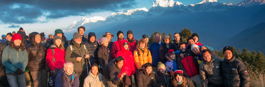 The iTECC group with the Annapurna range behind.
