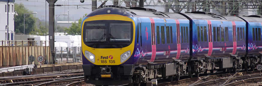 Train arriving at Manchester Piccadilly