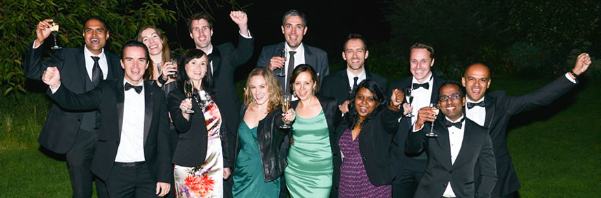 Alumni from the 2011 MBA class at the Lancaster MBA 25th Anniversary Ball