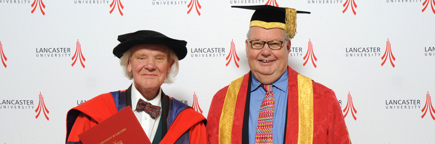 Allan Chapman with the Pro Chancellor Lord Liddle