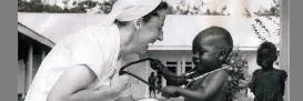 Dr Anne Merriman at work after the Biafran War in 1971 at a hospital in SE Nigeria