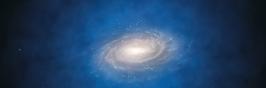 Artistic impression showing a Milky-Way type galaxy 
