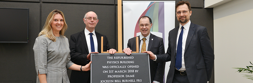 Professor Isobel Hook, Professor Roger Jones, the Vice-Chancellor and Dean of the Faculty of Science and Technology Professor Peter Atkinson
