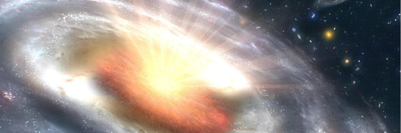 A blackhole called a quasar at the centre of a distant galaxy: credit NASA/JPL-Caltech