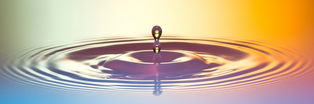 Droplet of water, and ripples