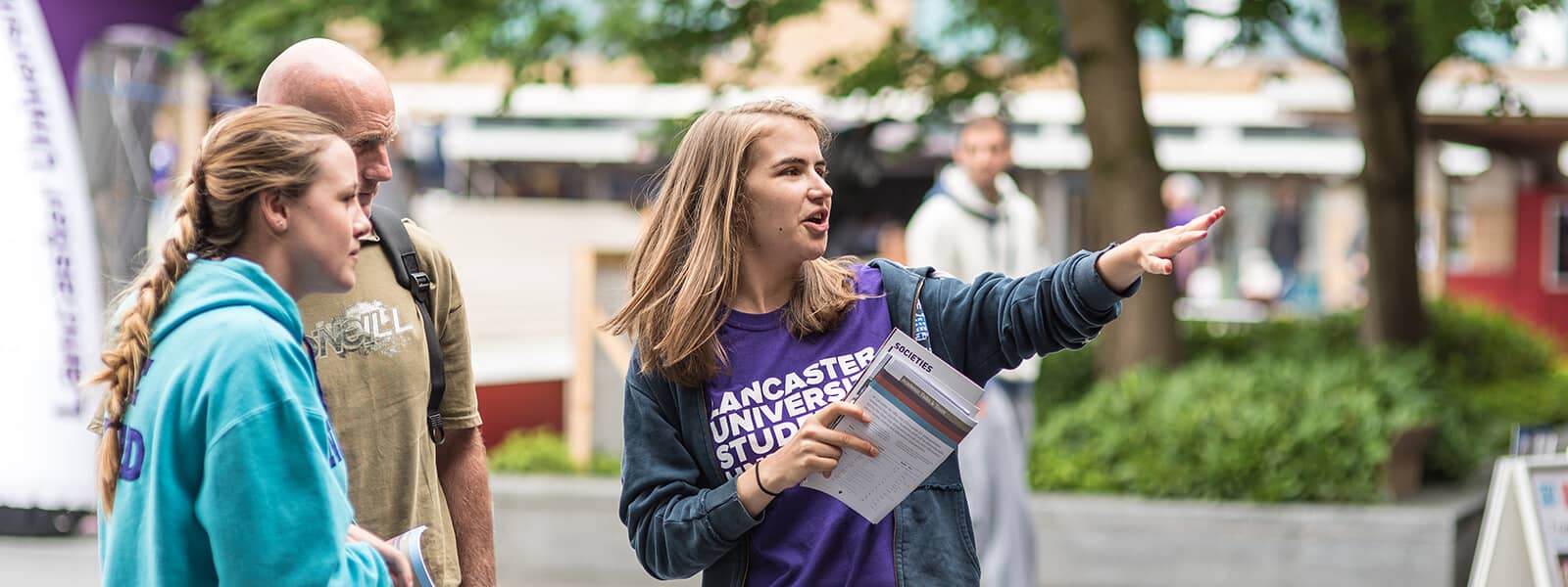 A student ambassador at a Lancaster open day