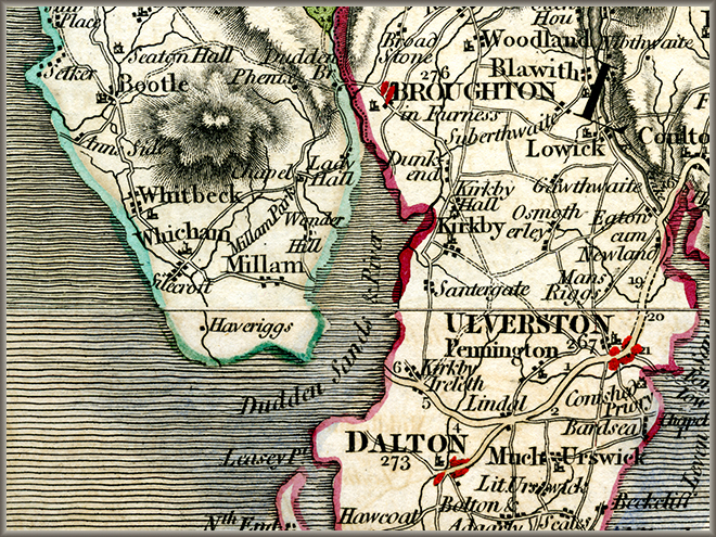 Cary 1794 map: Duddon routes