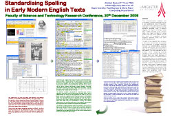 Poster thumbnail for 'Standardising Spelling in Early Modern English Texts'