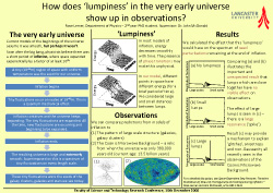 Poster thumbnail for 'How does 'lumpiness' in the very early universe show up in observations?'