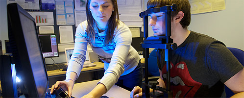 A baby taking part in a psychology experiment
