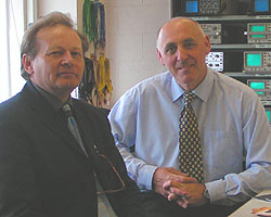 Professor Seward and Furness College Engineering lecturing team leader Ken Seddon
