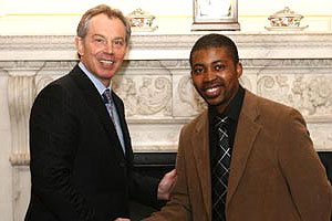 Akanimo Odon with prime minister Tony Blair
