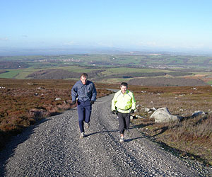 Ian Mercer and John Statter in training on Clougha Fell near Lancaster