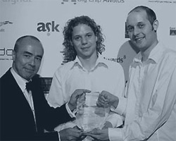 Mr Shaun Fenson, Chair of Manchester Digital, Michael Ashworth and Thomas Ashworth, both of NuBlue