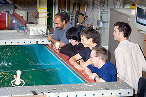 A wave tank experiment from last year's taster day