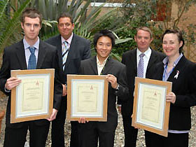 (L-R) Eddie Sammon, Dr Mark Bacon, Director of Enterprise & Business Partnerships. LEC, Kenneth Cheung, Dr Chris Holroyd of LEC Enterprise and Business Partnerships Team, and Becky Toal