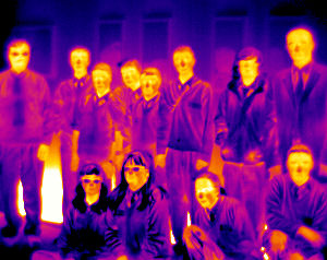 Thermal image of students from Wellfield Business and Enterprise College