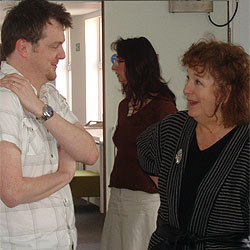 Judith Hann with Communication Systems' Dr Jim Wild