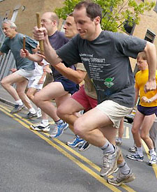 The start of the annual round-campus relay race (photo - Barry Rowlingson)