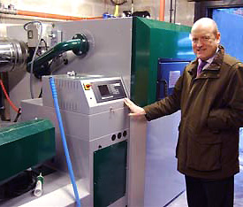 Hotel manager Nick Lancaster with the new biomass boiler
