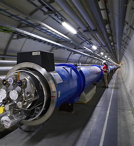 At work inside the LHC tunnel (Photo: CERN)