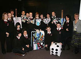 Pupils from Morecambe High School with Dr Walker at the workshop