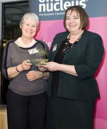 from left: Gillian Gregory and Sarah Fryer of Gregory Fryer Associates Ltd with their award for Professional Service Provider of the Year