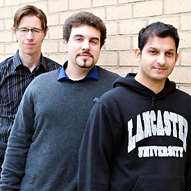 Researchers Tom Hansard, Riccardo Mazzocco, Deepak Garg (all from Physics)