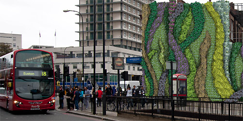 Green walls, such as this one at Edgware Road Tube station, can reduce pollution (image: Transport for London)