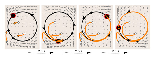 A visualisation of the time evolution of a chronotaxic system