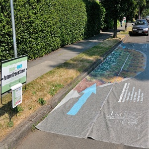 Green Streets planter image courtesy of Paul Cone, Bureau of Transportation, City of Portland