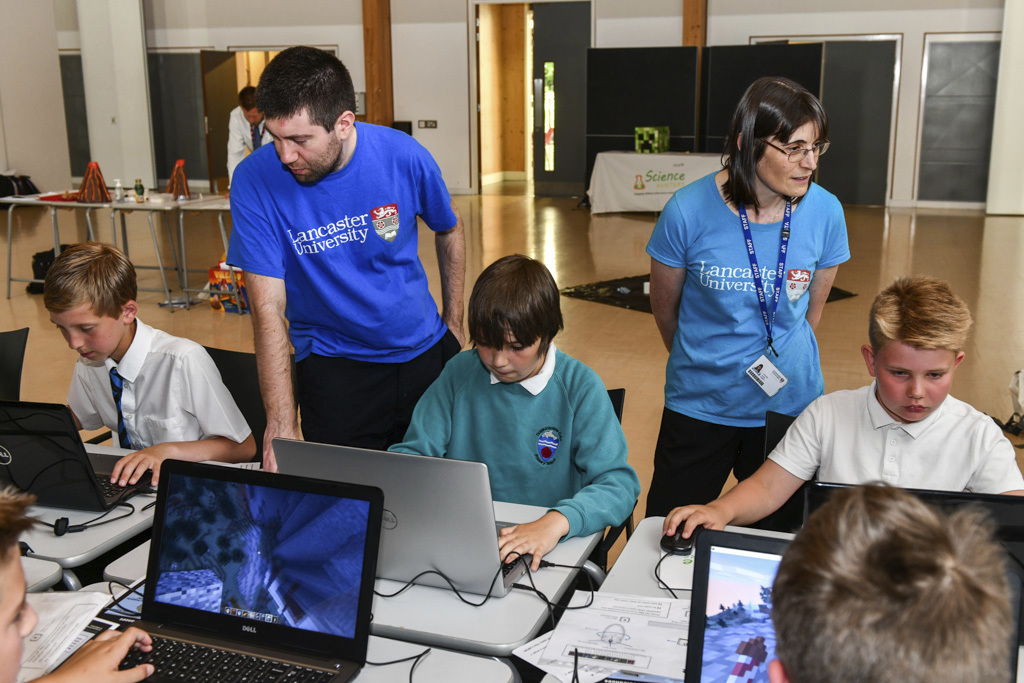 Photo of children playing Minecraft