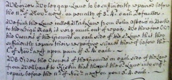 Picture of orders made at Bootle court baron and 'bierley', 12 October 1739