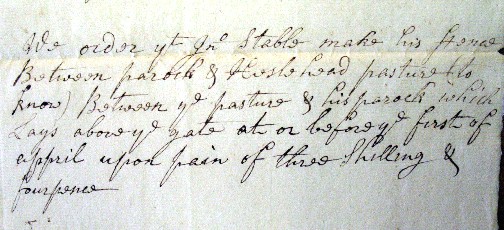 Picture of presentment, Millom, 1742